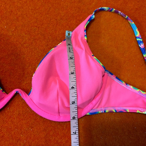 Vibrant abstract flowers underwire balconette bikini swimsuit top NWT - Picture 10 of 11